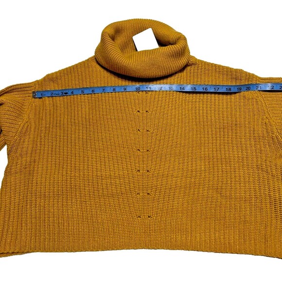 OLIVACEOUS Mustard Crop Turtleneck Sweater Blended Wool Angora - Picture 7 of 9